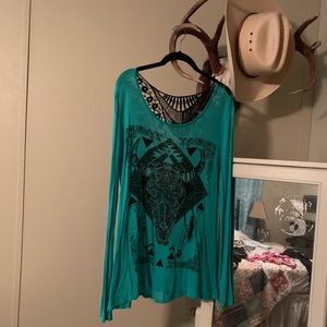 Lace western top